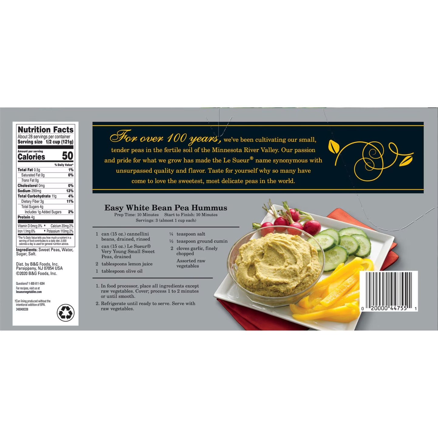 Le Sueur Very Young Small Sweet Peas 15 oz 8 Pack – Premium Canned Sweet Peas, Tender Garden Vegetables, Pantry Staple, Bulk Value Case