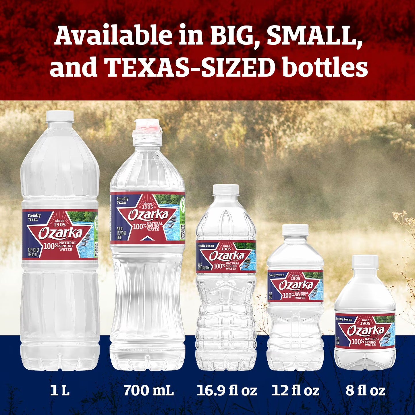 Ozarka Natural Spring Water (28 Pack, 20 fl oz Bottles) – 100% Natural Spring Water, Refreshing & Pure Hydration