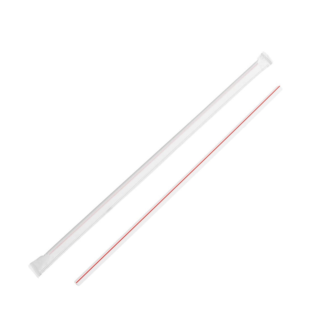 10 1/4 Jumbo Red and white striped wrapped straw 2000/case