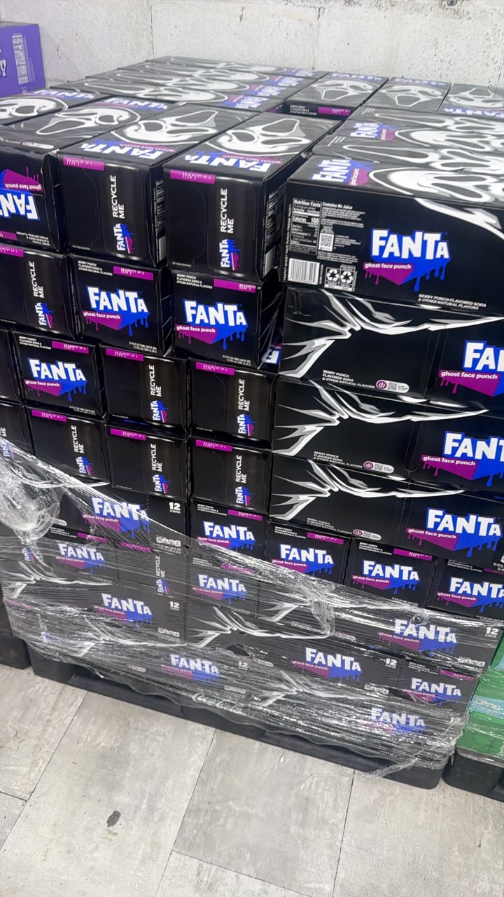 12 Pack Fanta Ghost Face Punch Soda, 12 fl oz Cans, Fruity Carbonated Soft Drink