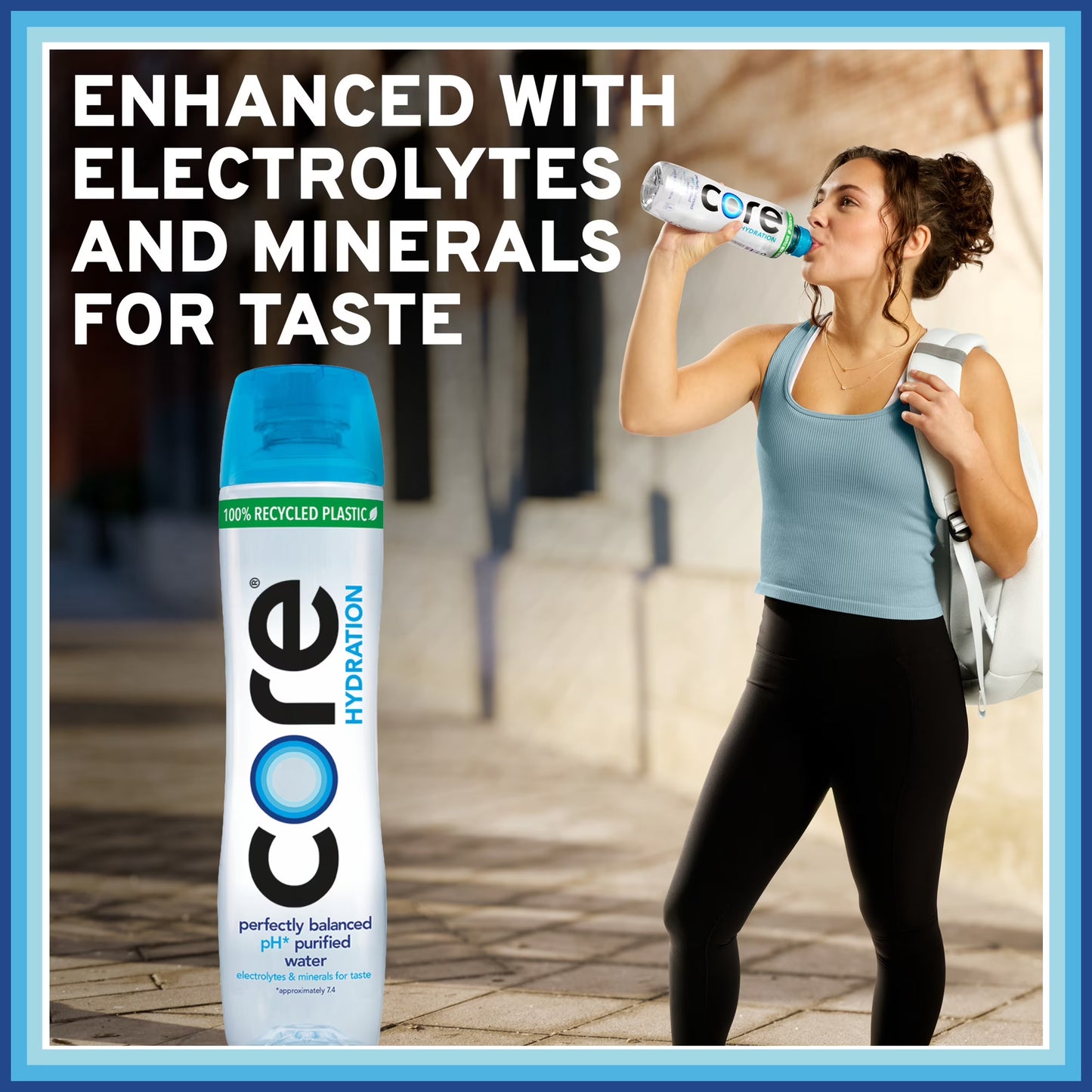 CORE Hydration Perfectly Balanced Drinking Water, 30.4 fl oz Bottles (6 Pack), Ultra-Purified pH Balanced Electrolyte Water