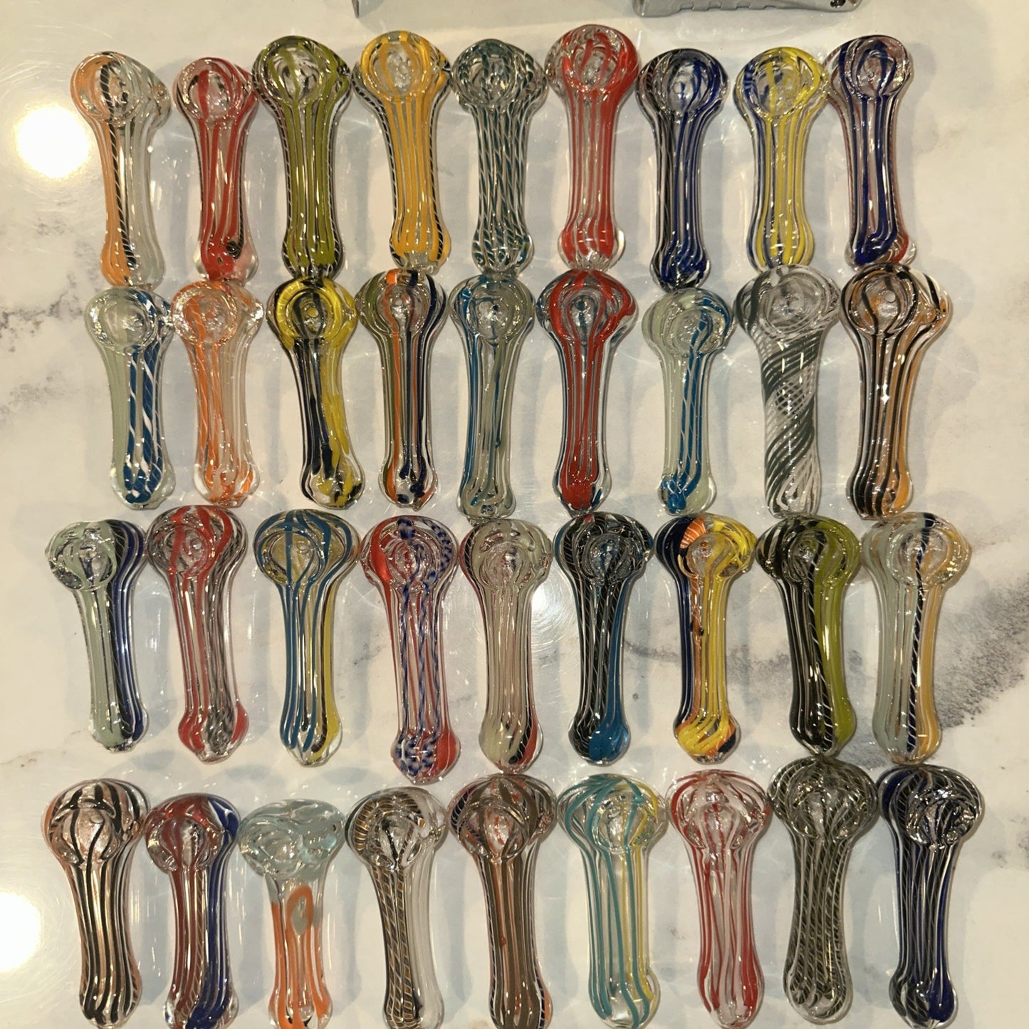 😎5 PCS 3.5” 🧡TOBACCO SMOKING PIPE ASSORTED GLASS HAND PIPES 💚 RANDOM $4 Each