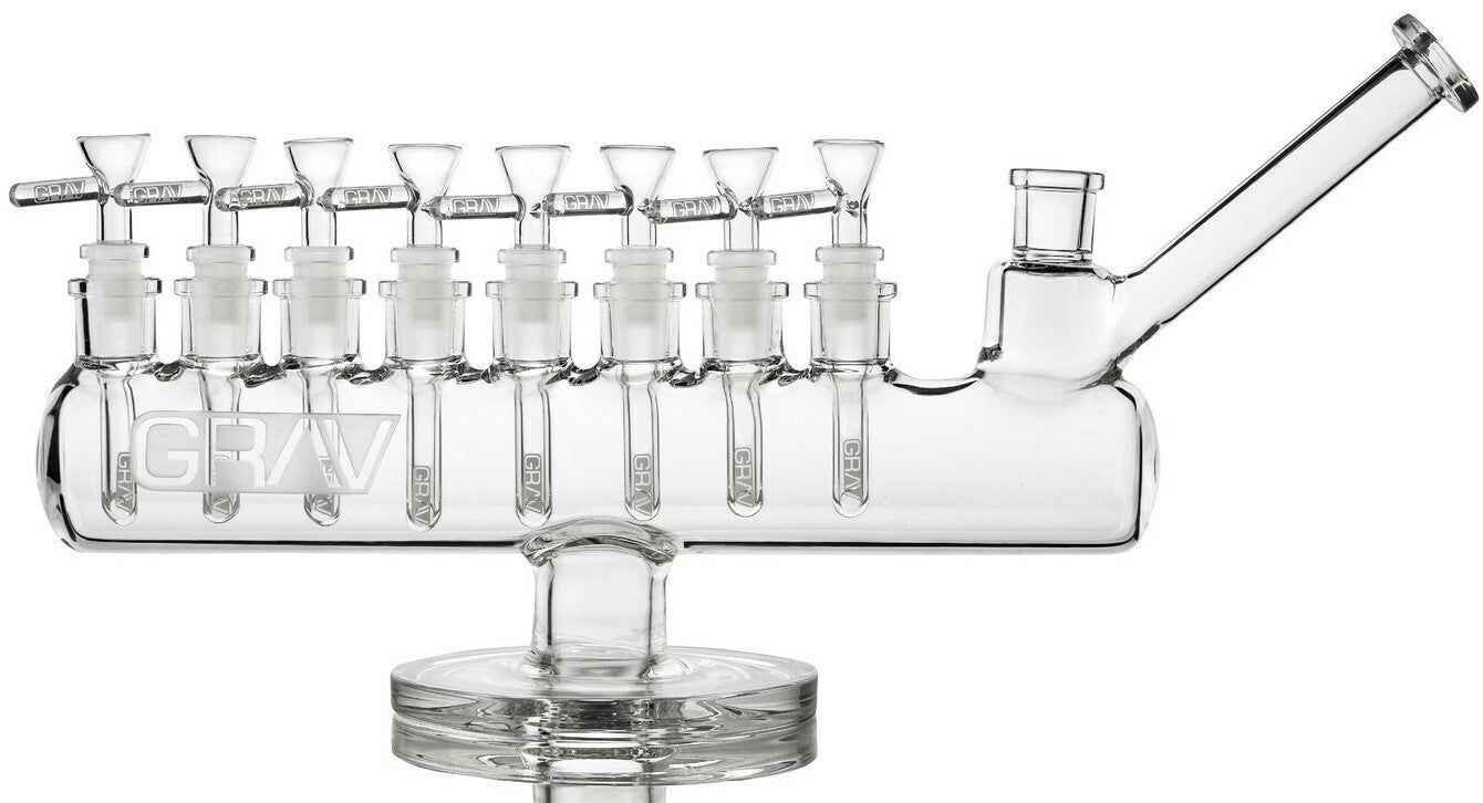 THICK Grav® Clear Menorah Bong HEAVY Glass Water Pipe HOOKAH Bubbler C ...