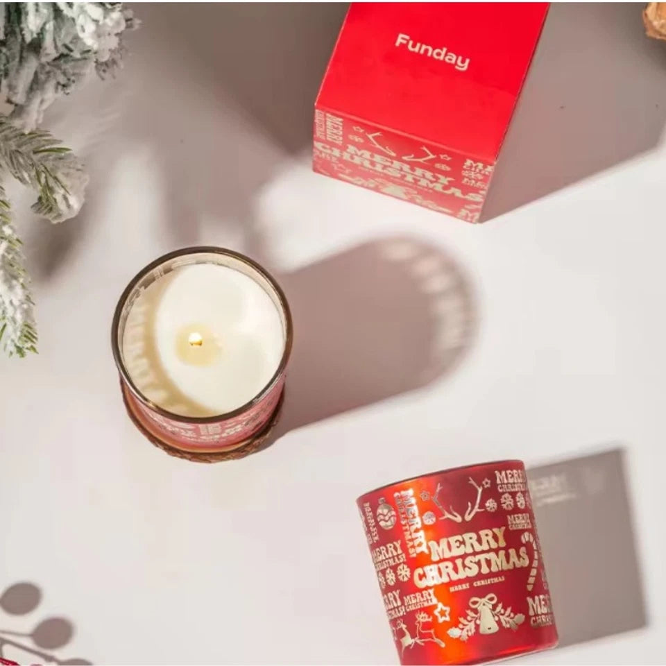 Red Christmas Soy Wax Candles - Premium Holiday Fragrance