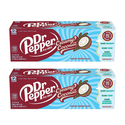 Dr Pepper creamy coconut pack of 24  12FLOZ cans
