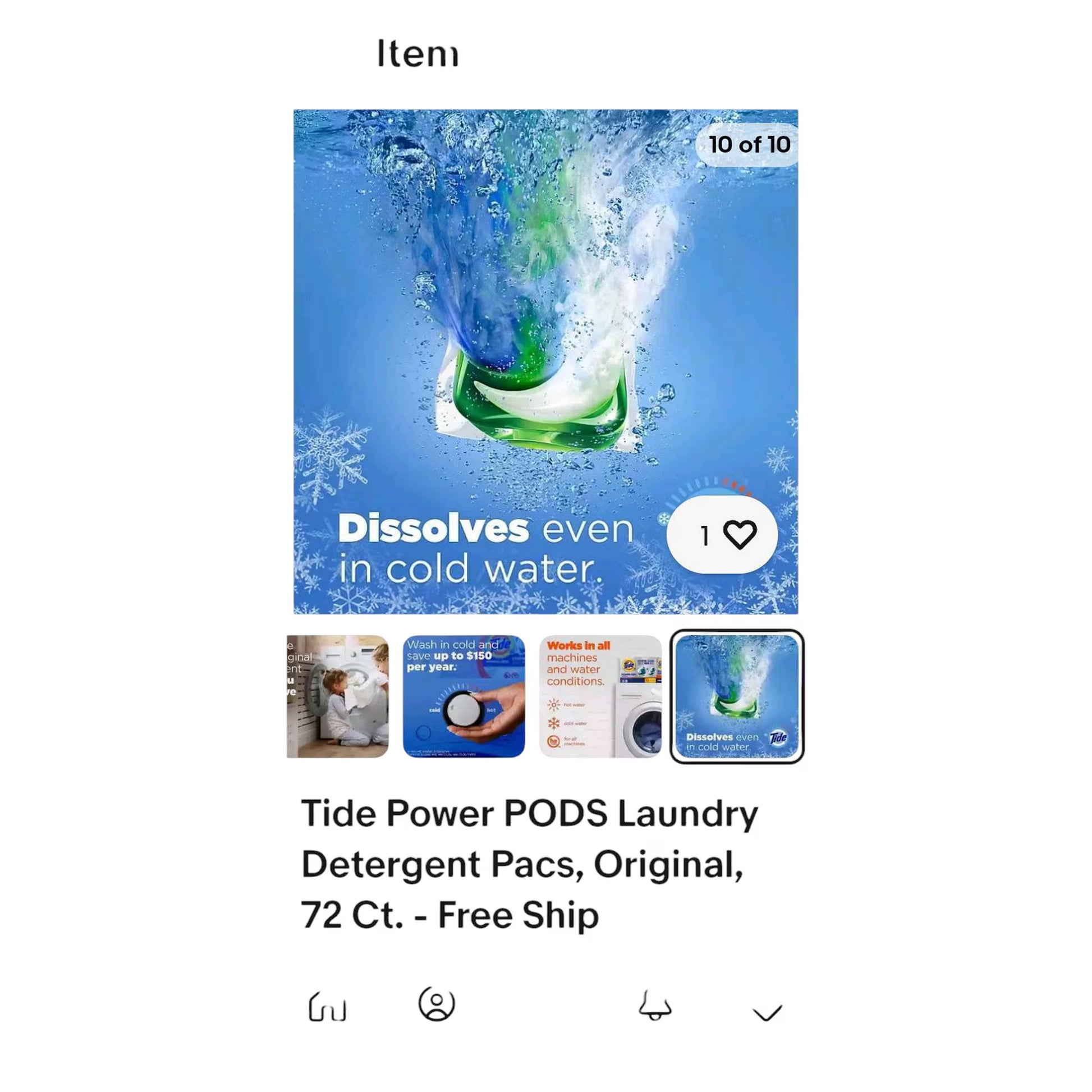 Tide Power PODS + Ultra OXI Laundry Detergent Pacs (72 Count) – Stain & Odor Eliminator, High-Efficiency Compatible