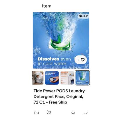 Tide Power PODS + Ultra OXI Laundry Detergent Pacs (72 Count) – Stain & Odor Eliminator, High-Efficiency Compatible