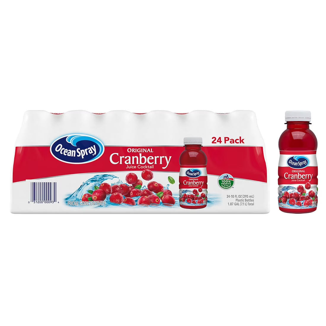 Ocean Spray Cranberry Juice Cocktail (24 Pack, 10 fl oz Bottles) – Refreshing Cranberry Drink, On-the-Go Size
