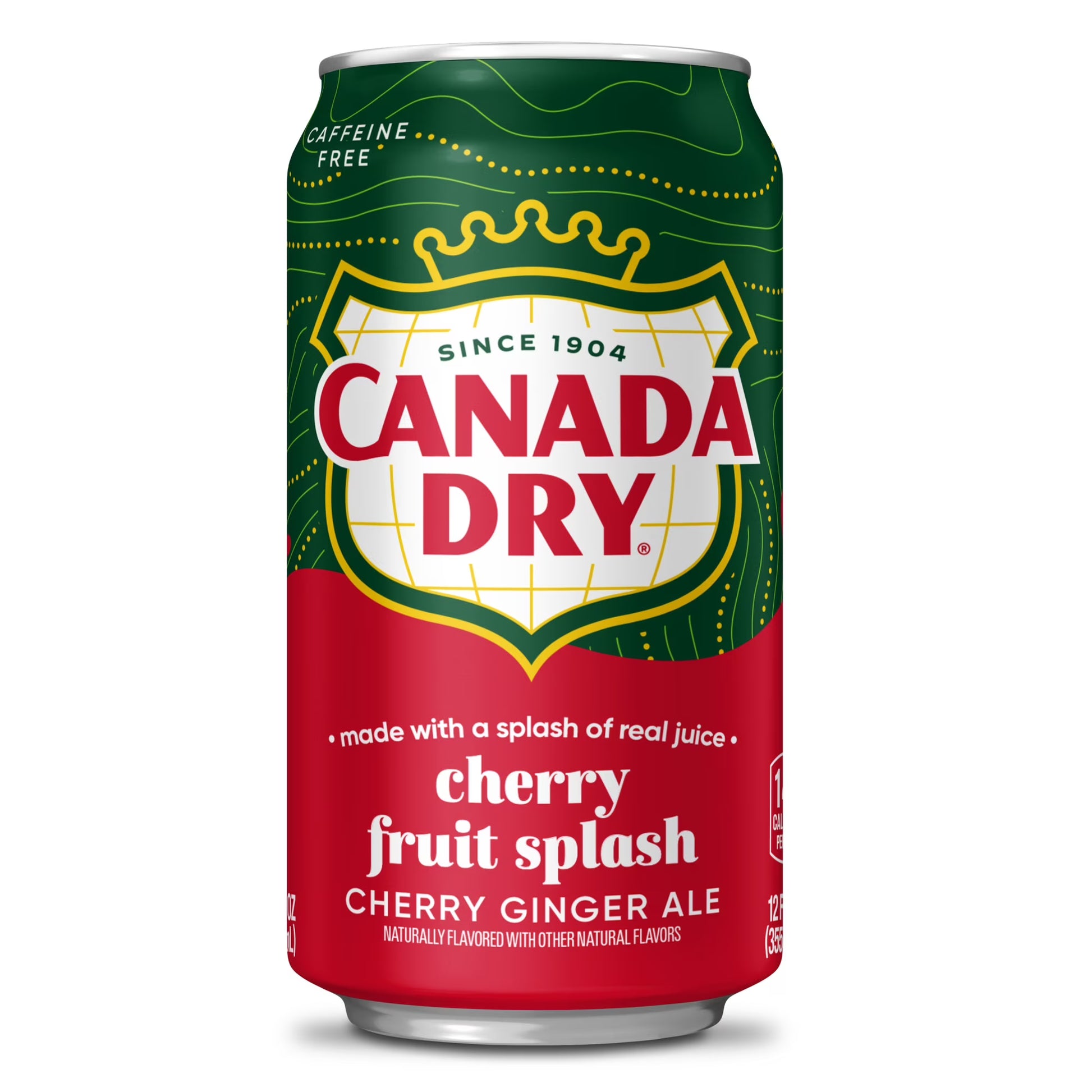 Canada Dry Caffeine Free Fruit Splash Cherry Ginger Ale Soda Pop, 12 fl oz Cans, 12-Pack – Cherry & Ginger Flavored Refreshing Soft Drink