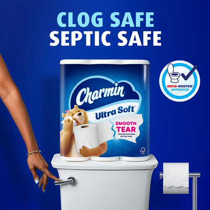 Charmin Ultra Soft Toilet Paper 2-Ply 32 Rolls 215 Sheets – Premium Bath Tissue, Ultra Soft Comfort, Strong & Absorbent, Bulk Family Value Pack