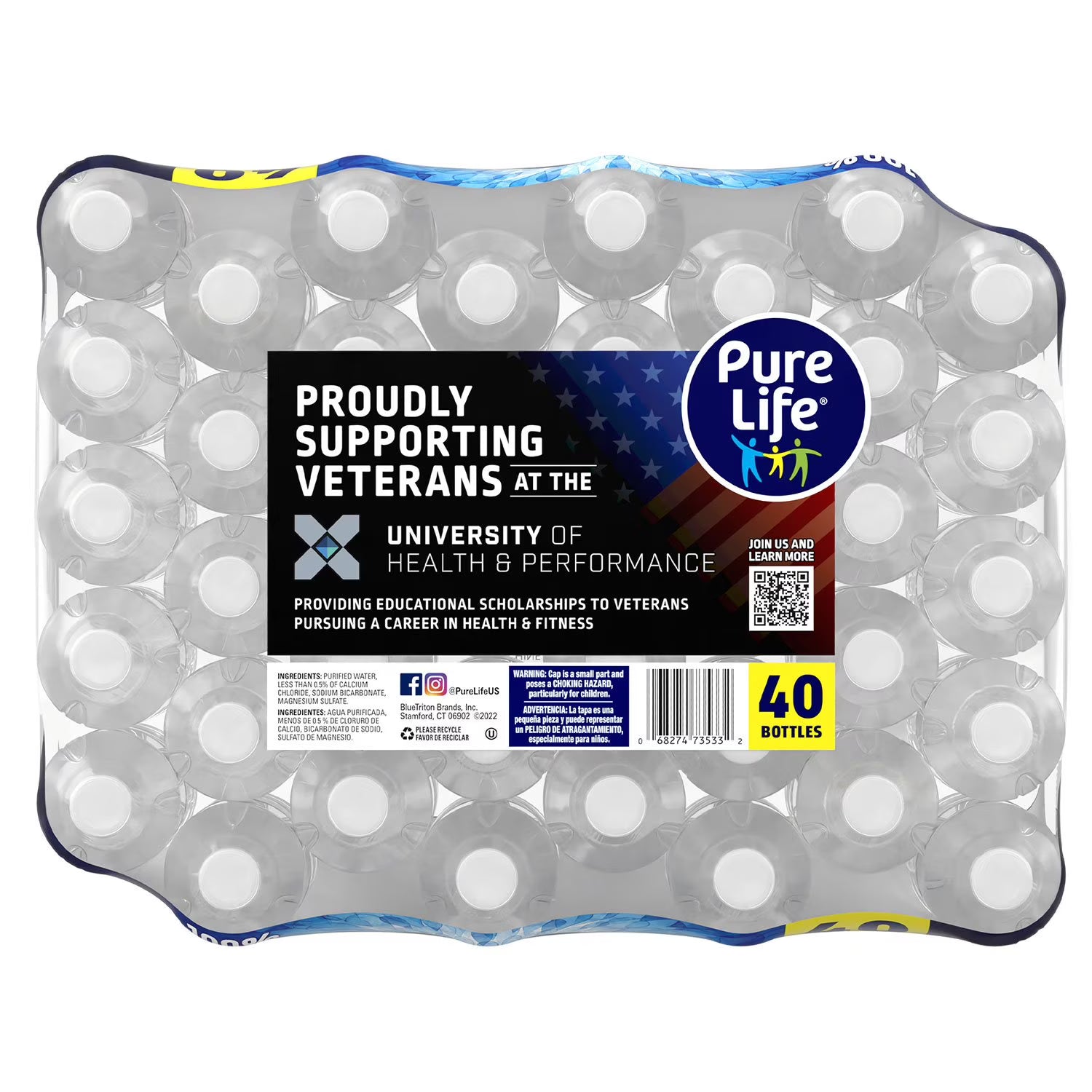 Pure Life Purified Water 16.9 fl oz 40 Pack – Bottled Drinking Water, Bulk Pack, Refreshing Everyday Hydration, BPA-Free Bottles