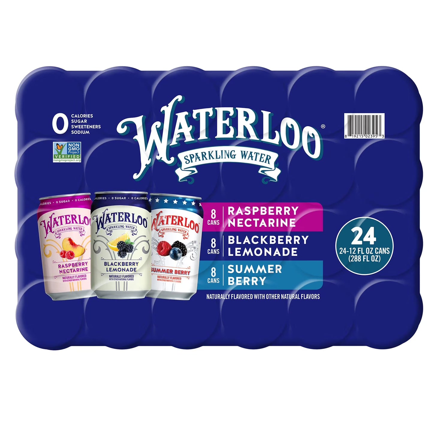 Waterloo Sparkling Water Variety Pack 12 fl oz 24 Pack – Zero Sugar Carbonated Water, Assorted Flavors, Refreshing Healthy Drink, Bulk Case