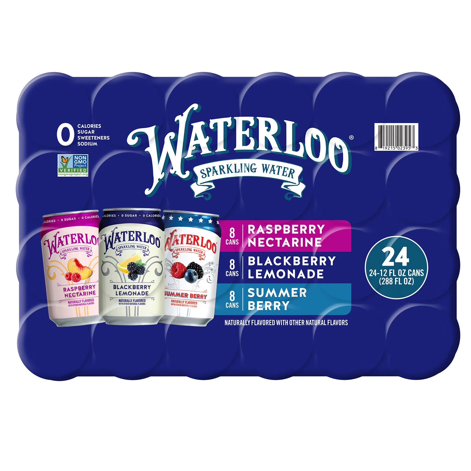 Waterloo Sparkling Water Variety Pack 12 fl oz 24 Pack – Zero Sugar Carbonated Water, Assorted Flavors, Refreshing Healthy Drink, Bulk Case