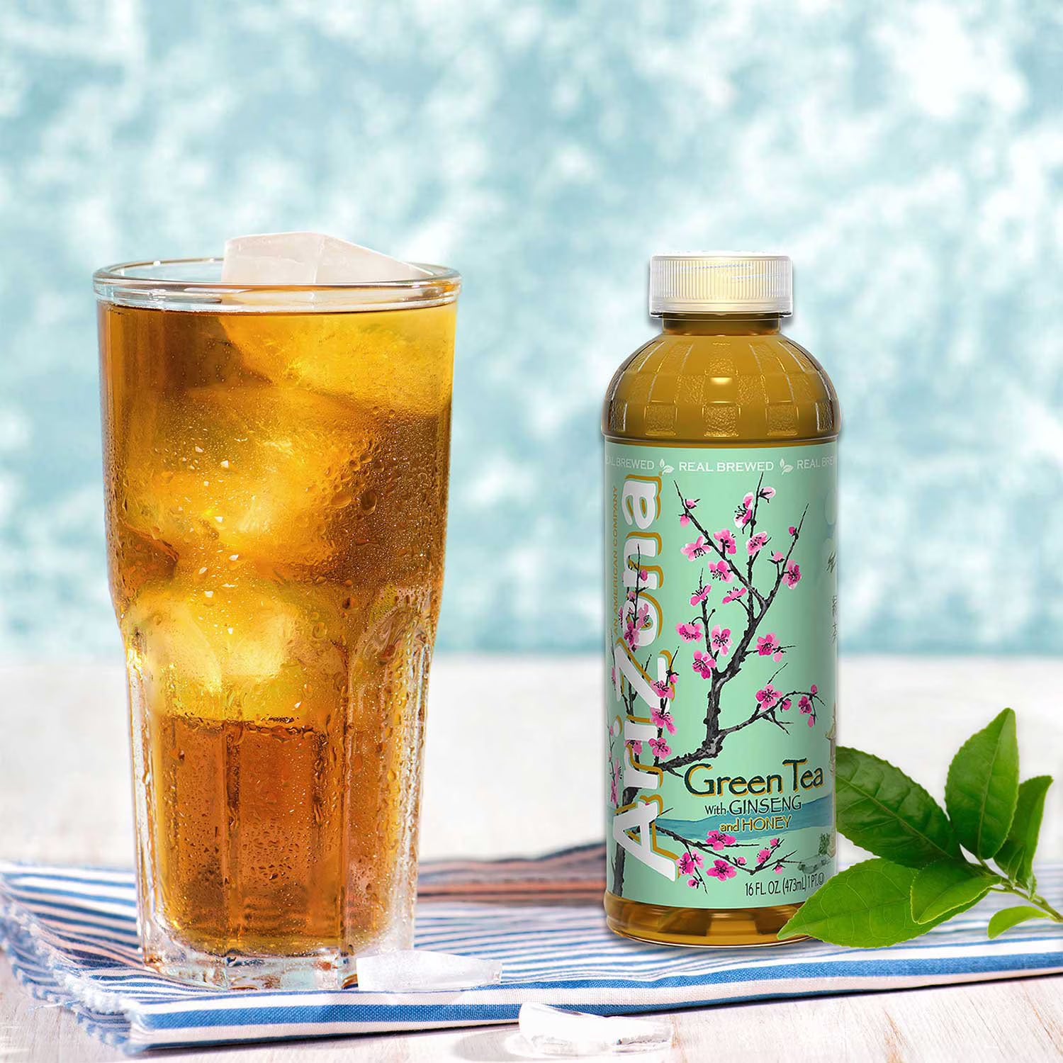 AriZona Green Tea with Ginseng and Honey 16 fl oz 24 Pack – Ready-to-Drink Iced Tea, Sweetened Herbal Beverage, Bulk Value Pack, Refreshing Energy Drink Alternative