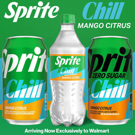 Sprite Chill Mango Citrus, 12 oz Cans pack of 24