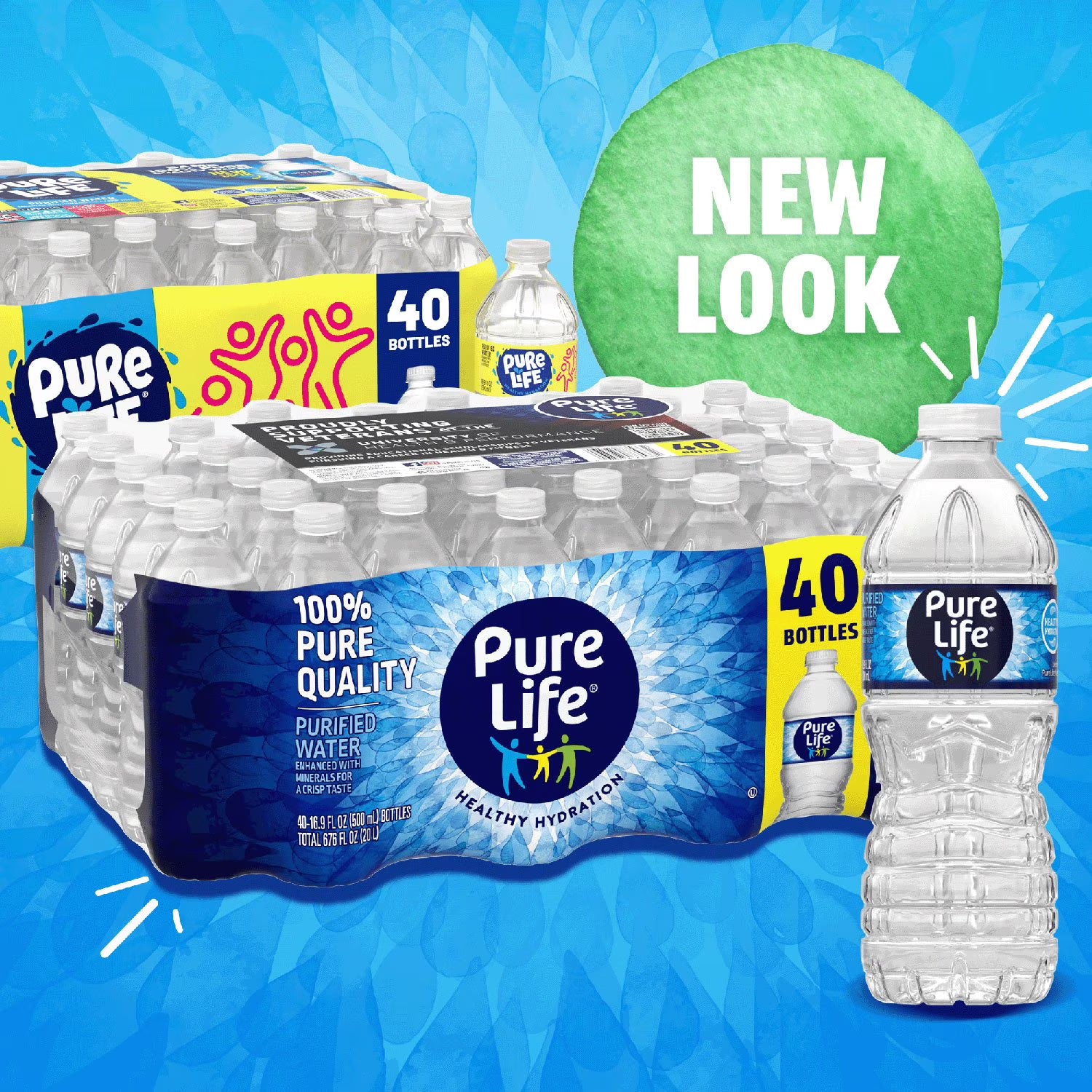 Pure Life Purified Water 16.9 fl oz 40 Pack – Bottled Drinking Water, Bulk Pack, Refreshing Everyday Hydration, BPA-Free Bottles