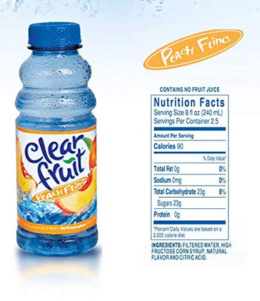12 Pack Clear Fruit Water 20 Ounce Bottles Non Carbonated Water Beverage (Peach Fling)