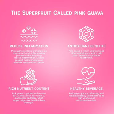 VINUT 100% Pink Guava Juice, No Added Sugar, Not From Concentrate, 16.9 fl oz (500 mL) Can, Pack of 12