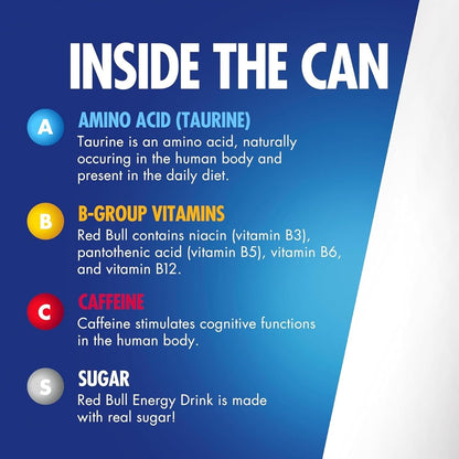 Red Bull Energy Drink, 114mg Caffeine | Taurine & B Vitamins | 12 Fl Oz | 16 Cans