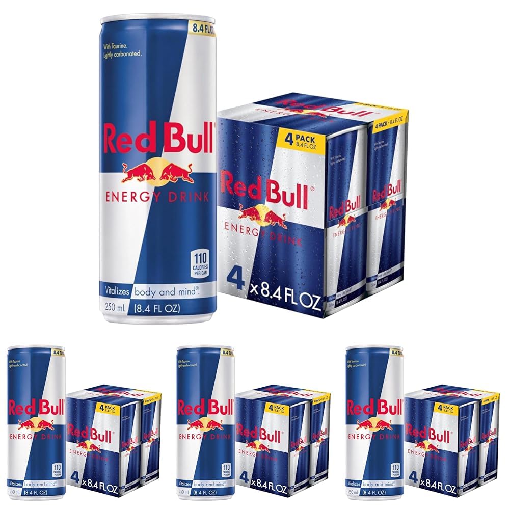 Red Bull Energy Drink, 114mg Caffeine | Taurine & B Vitamins | 12 Fl Oz | 16 Cans
