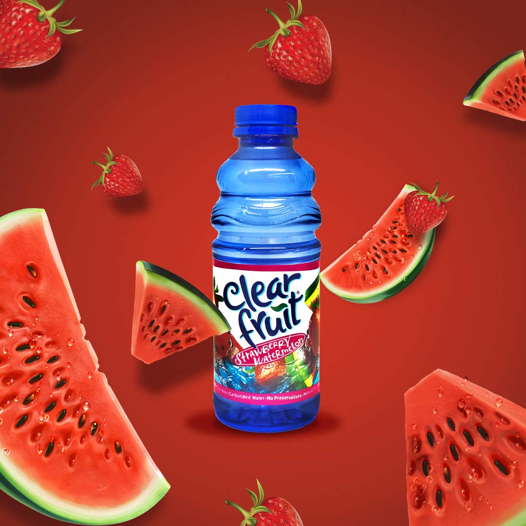 12 Pack Clear Fruit Water 20 Ounce Bottles Non Carbonated Water Beverage (Kiwi Strawberry)