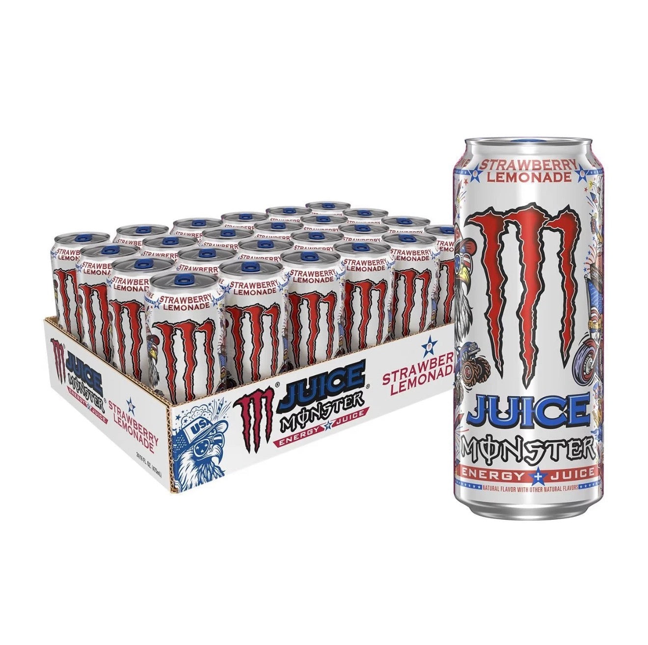 Monster Strawberry Lemonade Energy Drink 16 fl oz Pack of 24