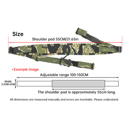 QD Tactical Rifle Sling, 2-Point Adjustable Airgun Strap, Nylon Quick Detach Sling for M4 AK Hunting
