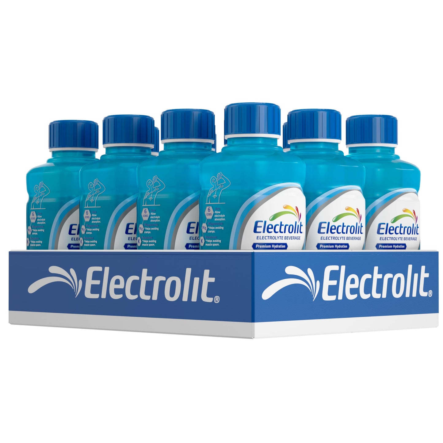 Electrolit, Electrolyte Beverage, Fruit Punch, 21 Fl Oz bottle (Pack of 12)