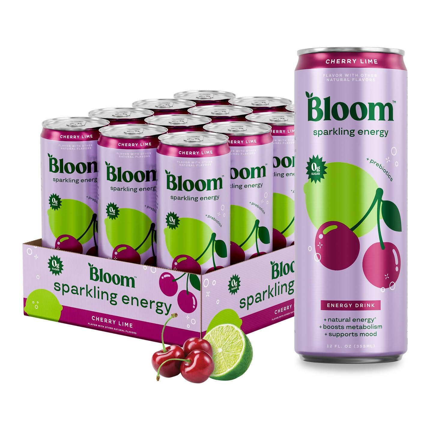 Bloom Nutrition Sparkling Energy Drink - Apple Crisp / Glacier Crush Variety Pack - Natural Caffeine, Zero Sugar, 180mg Caffeine - Antioxidant-Rich with Green Coffee Bean, Green Tea Extract, Prebiotics - 12oz 12 Pack