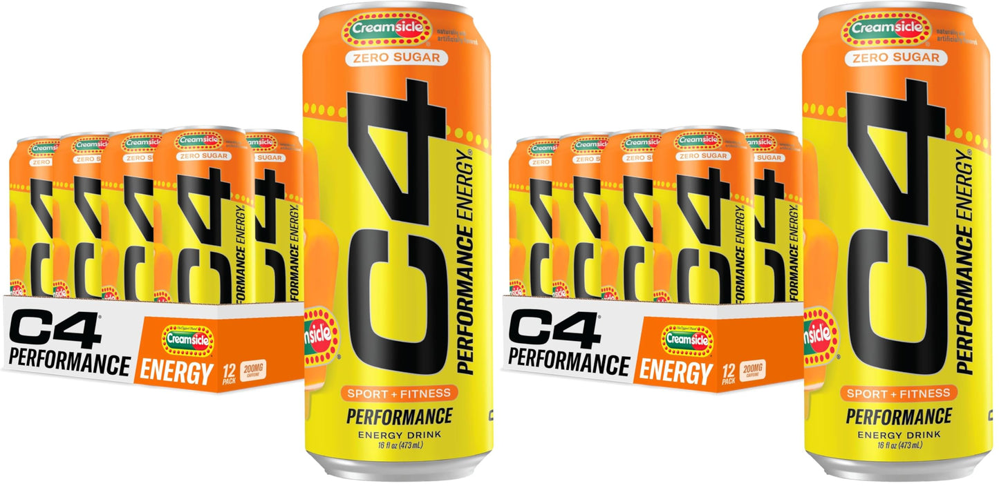 C4 Energy Drink 12oz (Pack of 12) - Frozen Bombsicle - Sugar Free Pre Workout Performance Drink with No Artificial Colors or Dyes