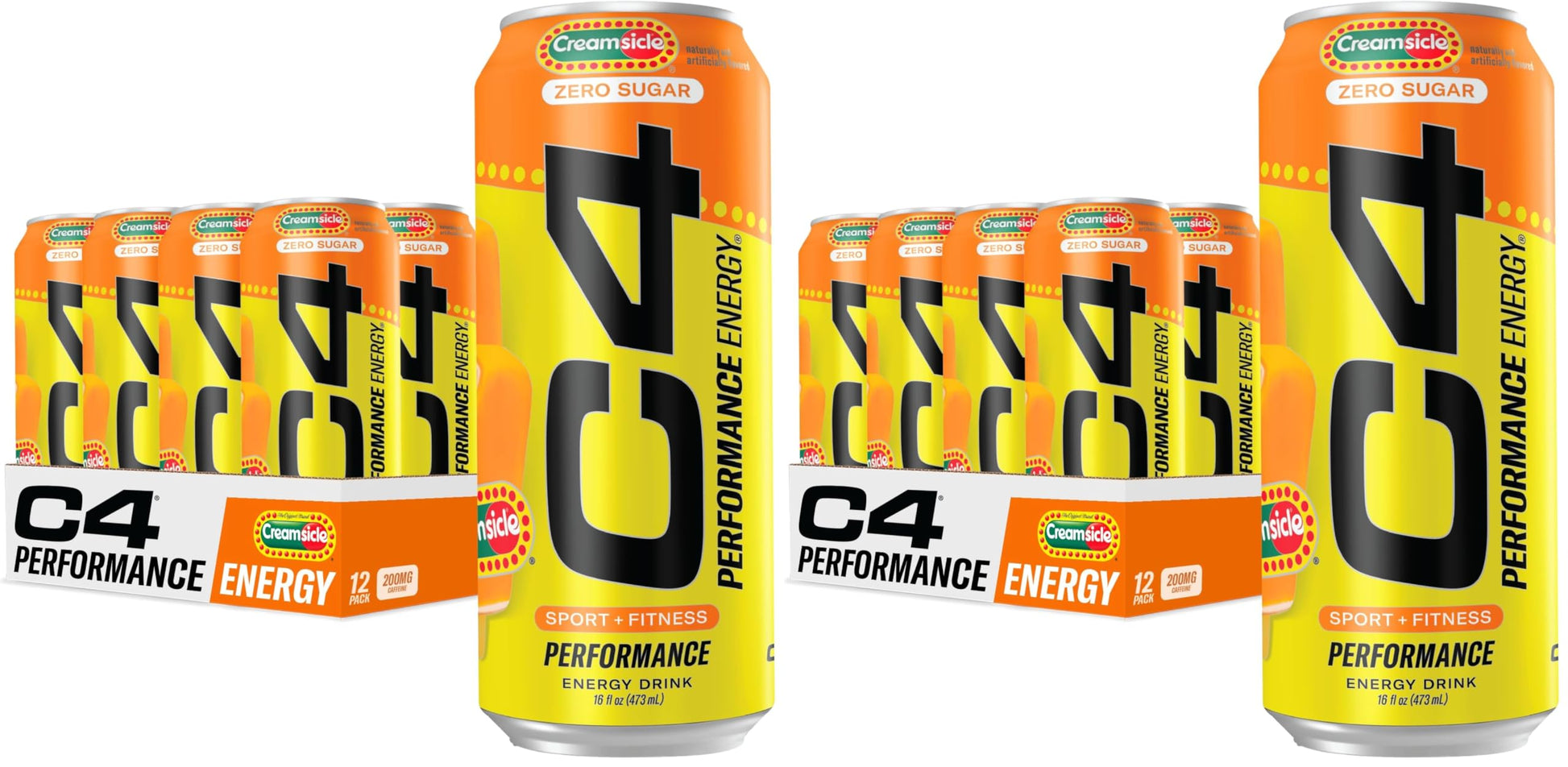 C4 Energy Drink 12oz (Pack of 12) - Frozen Bombsicle - Sugar Free Pre Workout Performance Drink with No Artificial Colors or Dyes