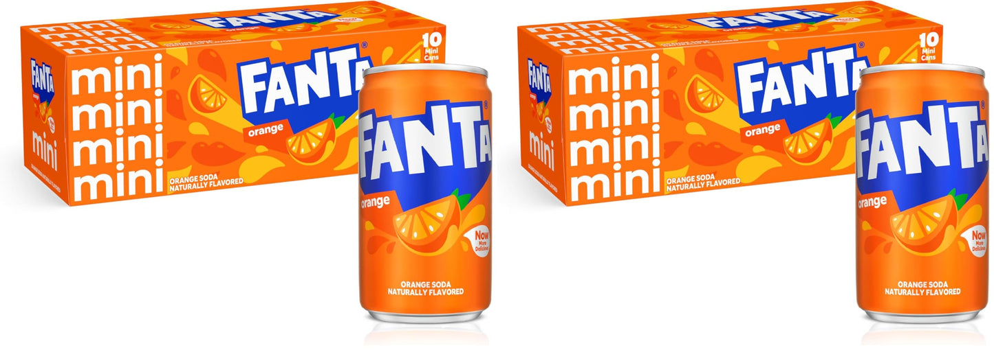 Fanta Orange Soda Can, 7.5 fl oz, 10 Pack