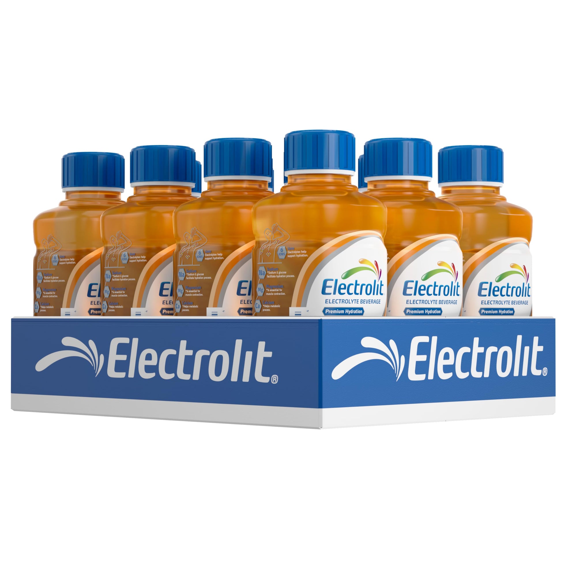 Electrolit, Electrolyte Beverage, Fruit Punch, 21 Fl Oz bottle (Pack of 12)
