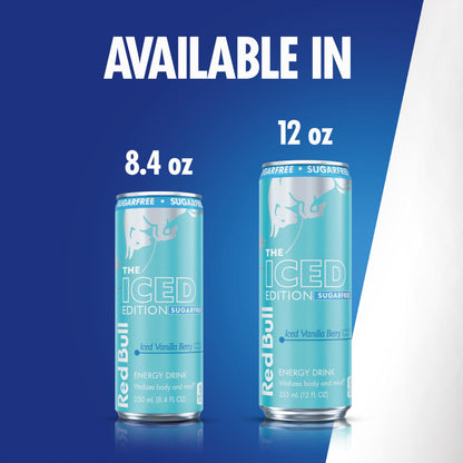 Red Bull Energy Drink SugarFree Variety Pack, Zero, Peach, Iced Vanilla Berry, 8.4 fl. oz, Pack of 12 Can