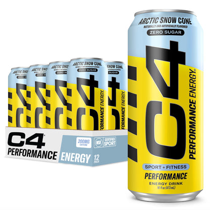 C4 Energy Drink 12oz (Pack of 12) - Frozen Bombsicle - Sugar Free Pre Workout Performance Drink with No Artificial Colors or Dyes