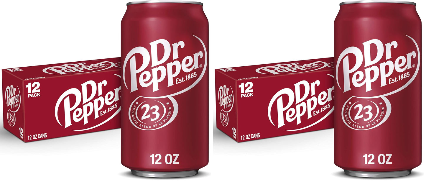 Dr Pepper Soda, 12 fl oz cans, 12 pack