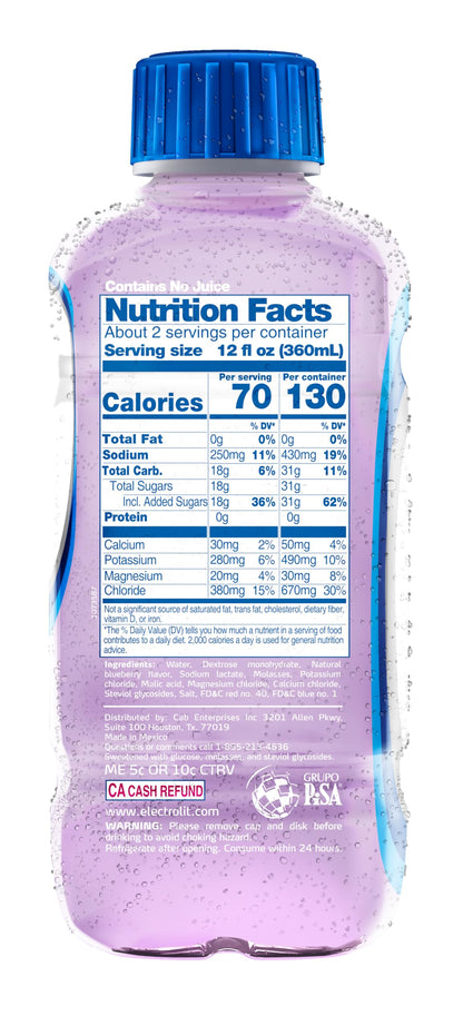 Electrolit, Electrolyte Beverage, Fruit Punch, 21 Fl Oz bottle (Pack of 12)