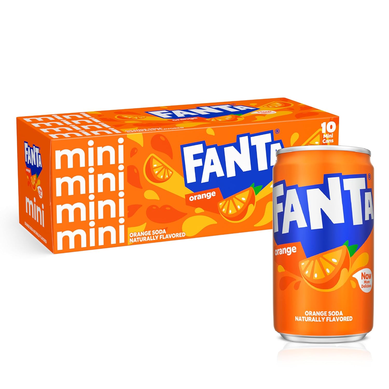 Fanta Orange Soda Can, 7.5 fl oz, 10 Pack