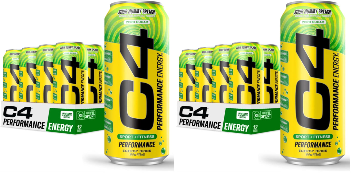 C4 Energy Drink 12oz (Pack of 12) - Frozen Bombsicle - Sugar Free Pre Workout Performance Drink with No Artificial Colors or Dyes