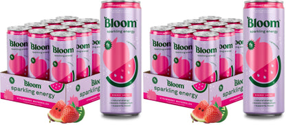 Bloom Nutrition Sparkling Energy Drink - Apple Crisp / Glacier Crush Variety Pack - Natural Caffeine, Zero Sugar, 180mg Caffeine - Antioxidant-Rich with Green Coffee Bean, Green Tea Extract, Prebiotics - 12oz 12 Pack