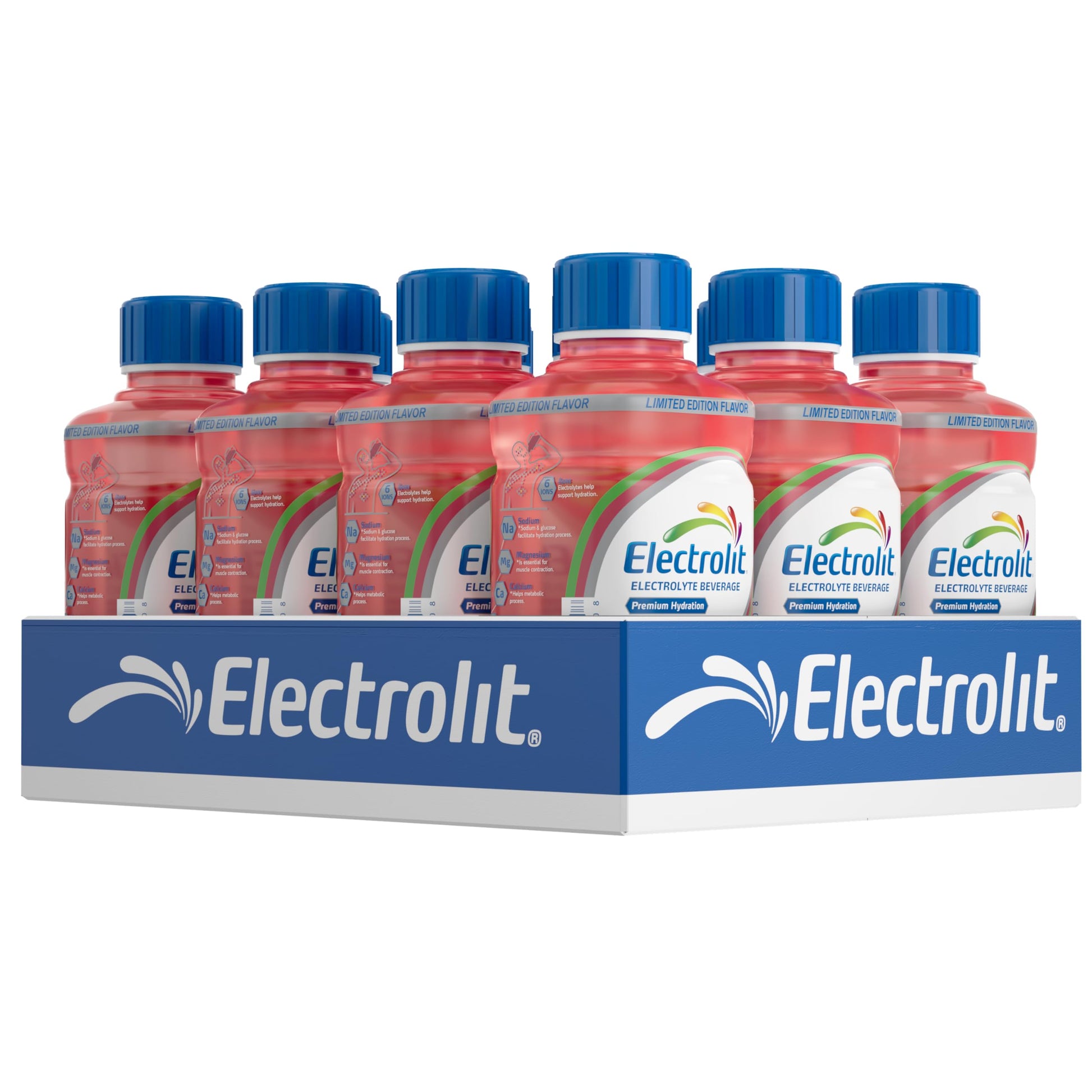Electrolit, Electrolyte Beverage, Fruit Punch, 21 Fl Oz bottle (Pack of 12)