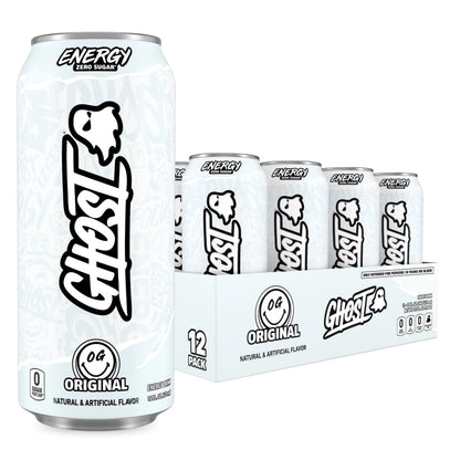 GHOST Energy Drink - 12-Pack, Strawbango, 16oz - Energy & Focus & No Artificial Colors - 200mg of Natural Caffeine, L-Carnitine & Taurine - Gluten-Free & Vegan