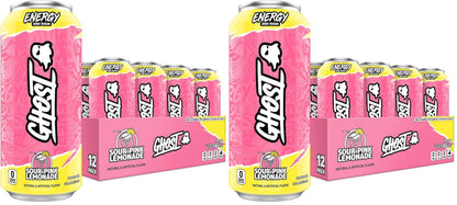 GHOST Energy Drink - 12-Pack, Strawbango, 16oz - Energy & Focus & No Artificial Colors - 200mg of Natural Caffeine, L-Carnitine & Taurine - Gluten-Free & Vegan