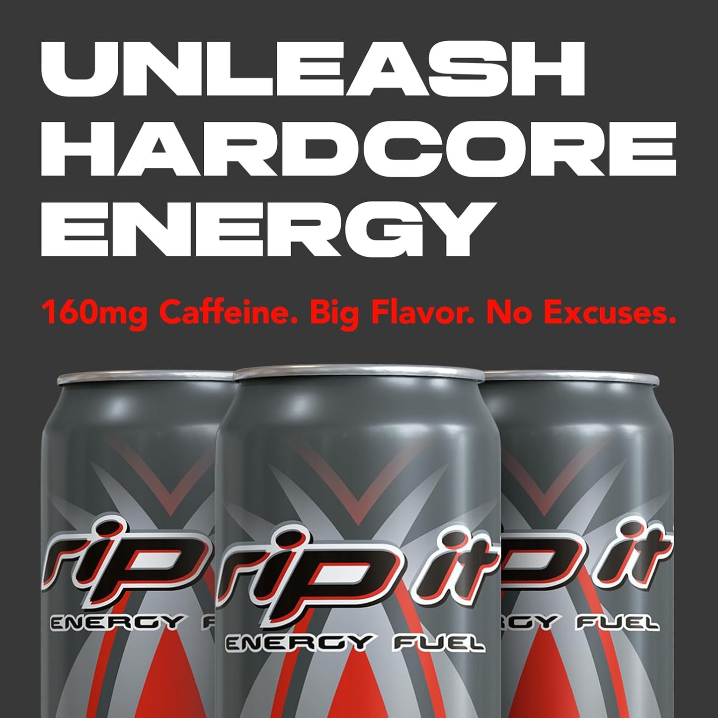 Rip-It Energy Drink | Power | Sharp Citrus Flavor | 12-Pack (16oz Cans) | 160mg Caffeine | Smooth Finish | Ignite Focus | Hardcore Energy That Rips!