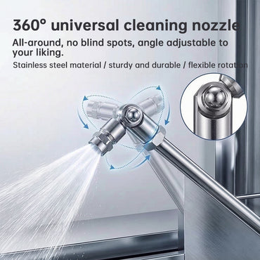 Stainless Steel Pressure Washer Extension Wand, Compatible with Standard High Pressure Washers, with Adjustable Rotating Nozzle