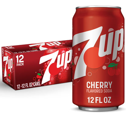 7UP Caffeine Free Cherry Soda Pop, 12 fl oz Cans, 12-Pack – Cherry Lemon Lime Flavored Refreshing Soft Drink