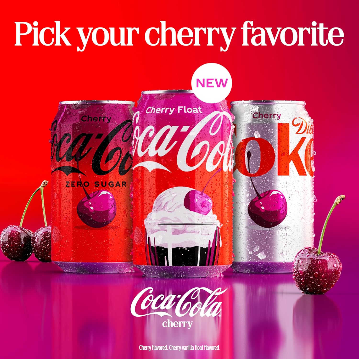 Coca-Cola Cherry Float Soda Soft Drink Cans, 12 fl oz, 12 Pack