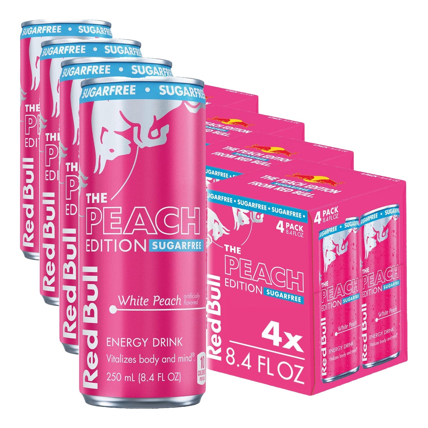 Red Bull Energy Drink SugarFree Variety Pack, Zero, Peach, Iced Vanilla Berry, 8.4 fl. oz, Pack of 12 Can