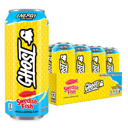 GHOST Energy Drink - 12-Pack, Strawbango, 16oz - Energy & Focus & No Artificial Colors - 200mg of Natural Caffeine, L-Carnitine & Taurine - Gluten-Free & Vegan