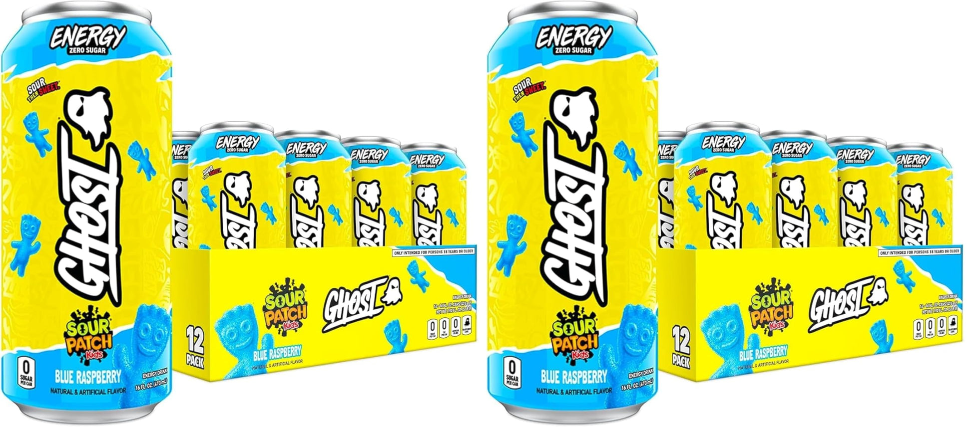 GHOST Energy Drink - 12-Pack, Strawbango, 16oz - Energy & Focus & No Artificial Colors - 200mg of Natural Caffeine, L-Carnitine & Taurine - Gluten-Free & Vegan